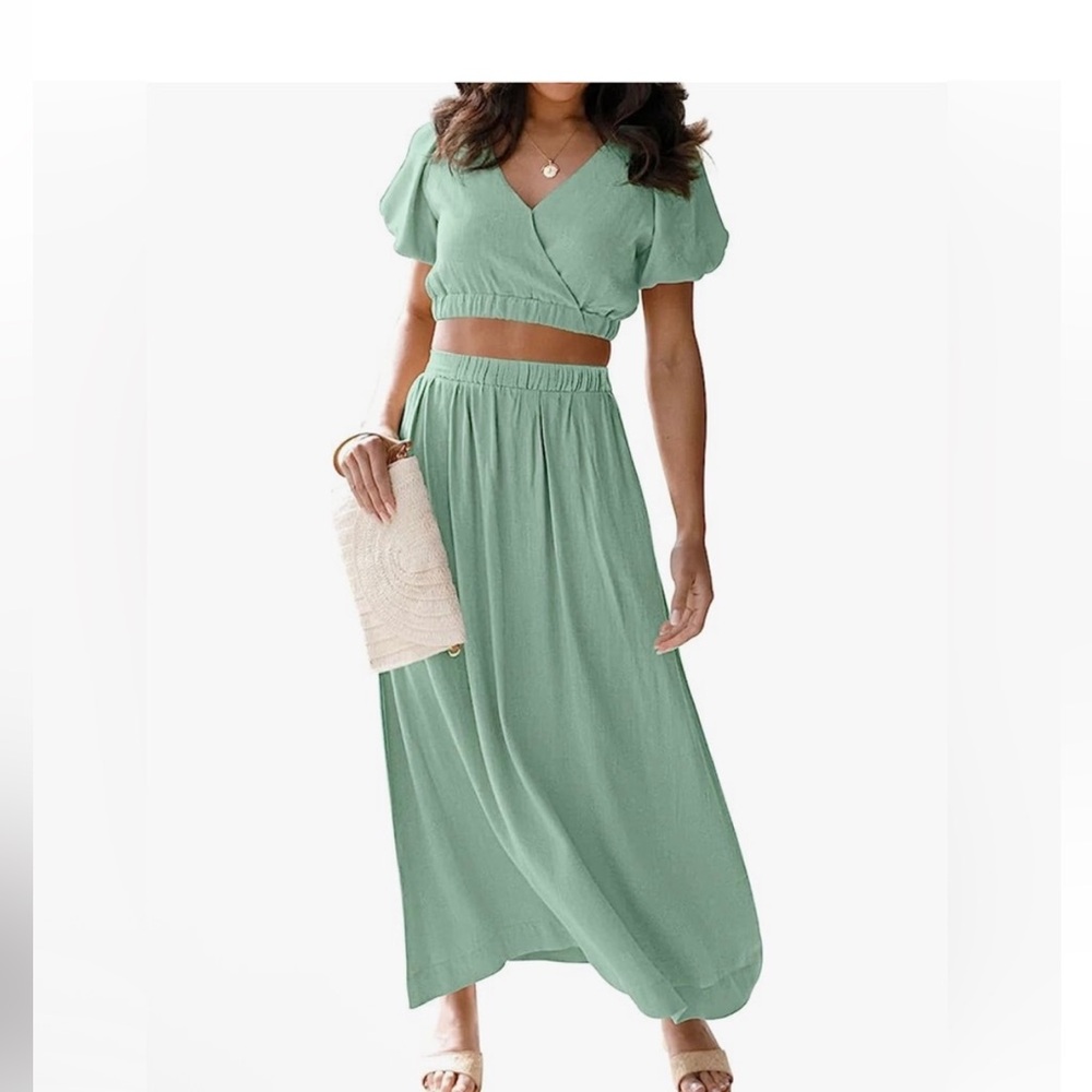 Casual Boho Jungle green 2 piece outfit size L